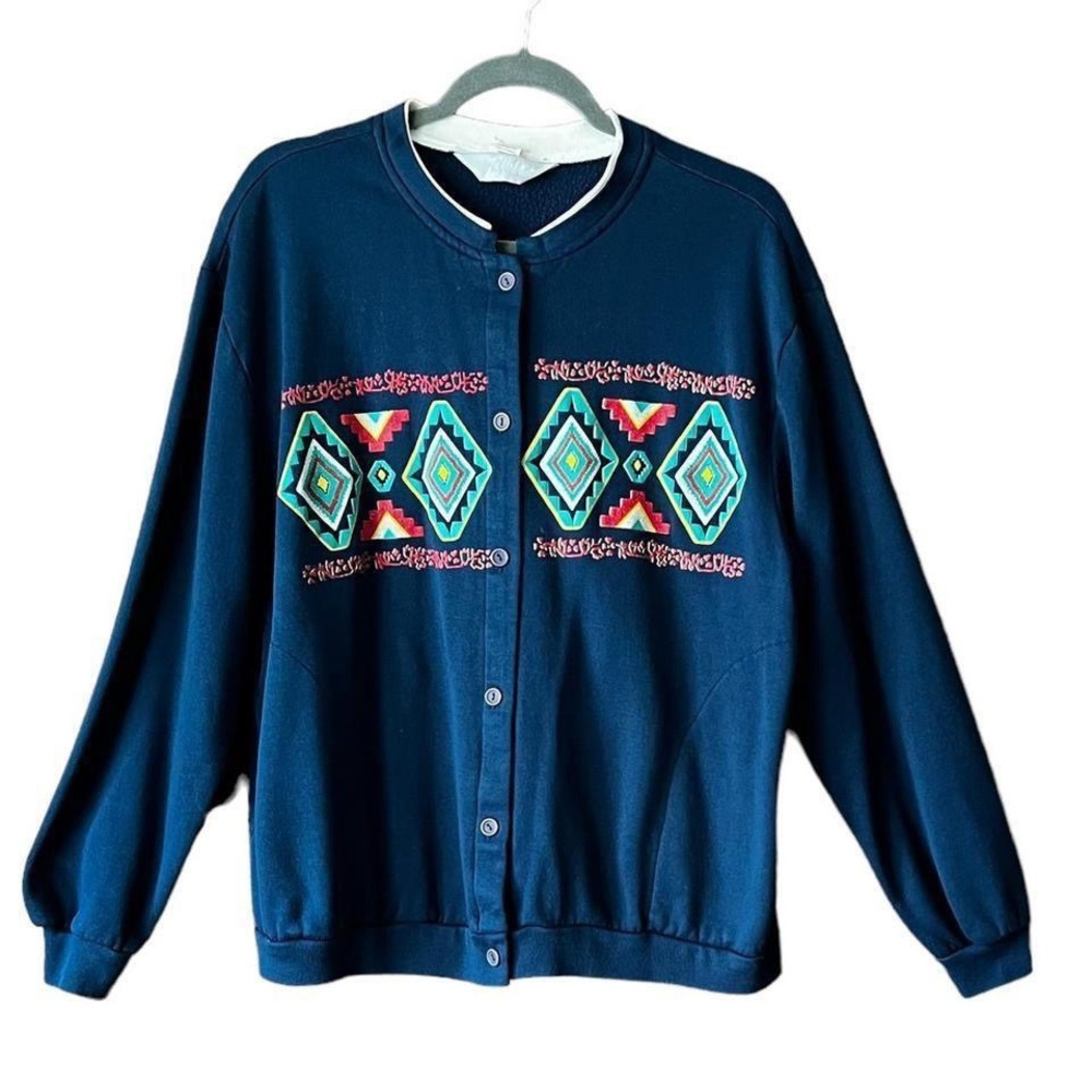 Vintage Blair Southwest motif Sweatshirt Cardigan